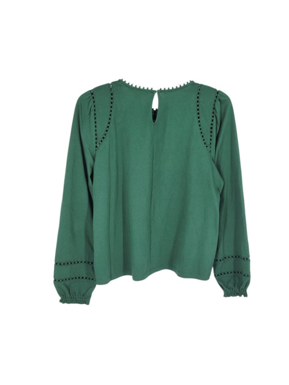 Boden Mila Top Green 100% Cotton Crochet Trim Boho cottage peasant prairie - Picture 4 of 4